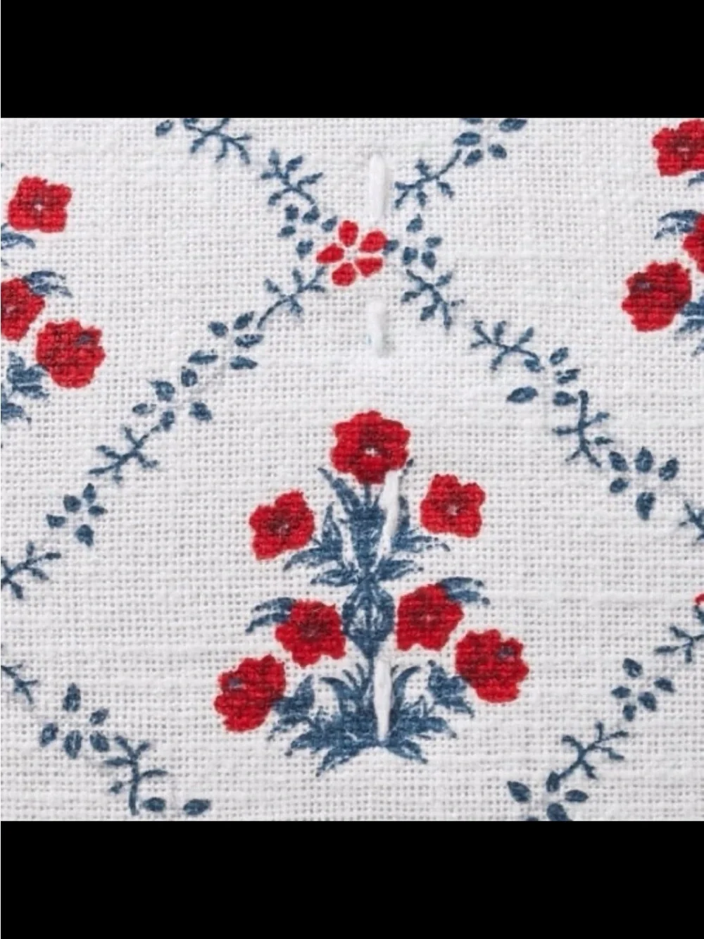 My Texas House Poppy Trellis Decorative Pillow, Red/White/Blue, 19